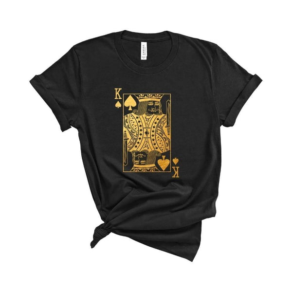 black and gold king shirt