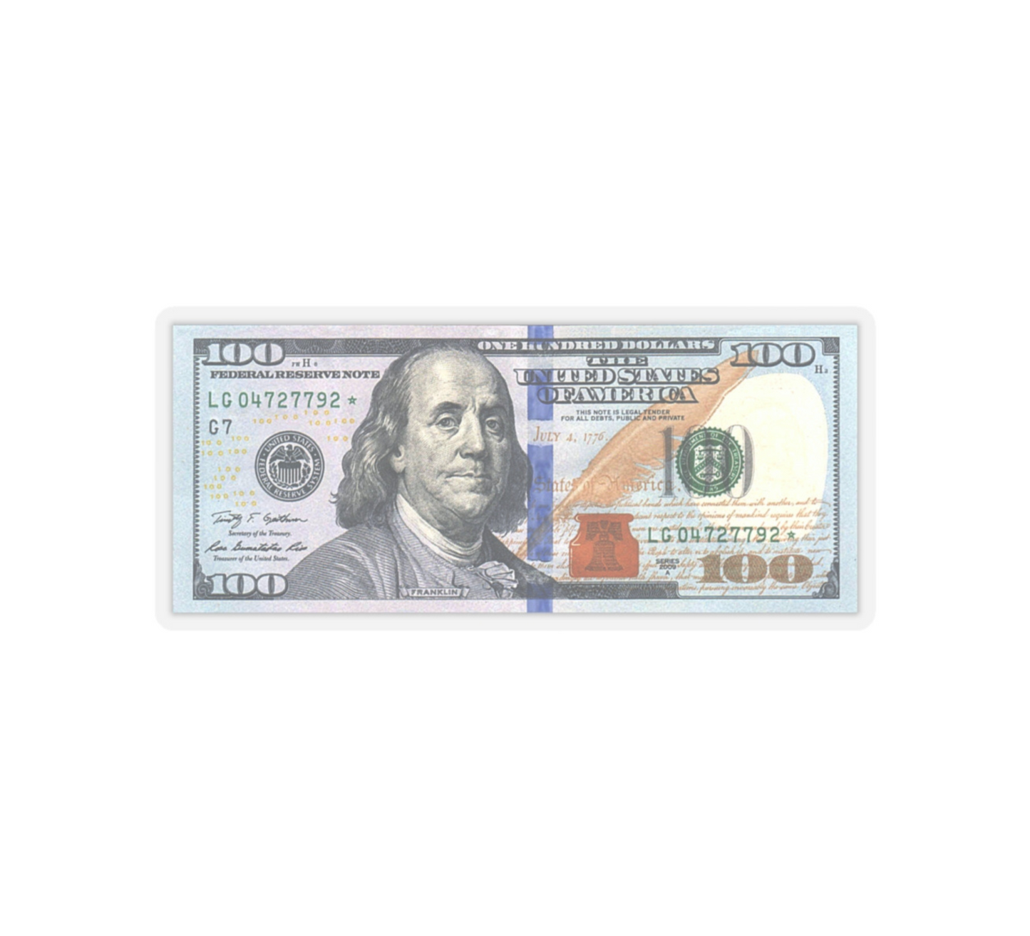 US 100 Dollar Bill Money Sticker