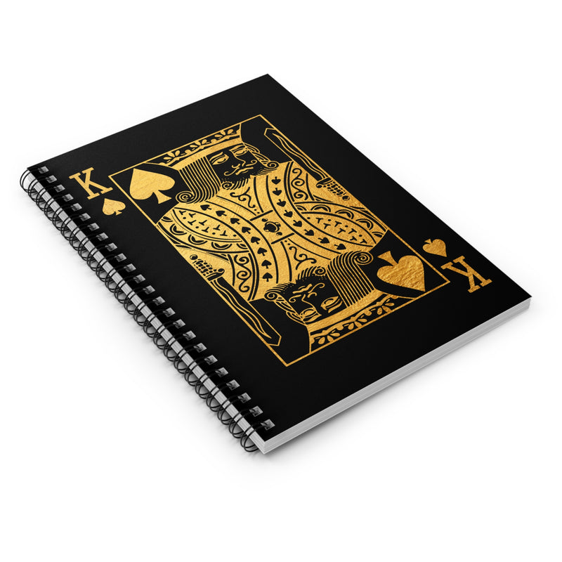 Gold King of Spades Spiral Notebook - Ruled Line