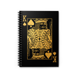 Gold King of Spades Spiral Notebook - Ruled Line