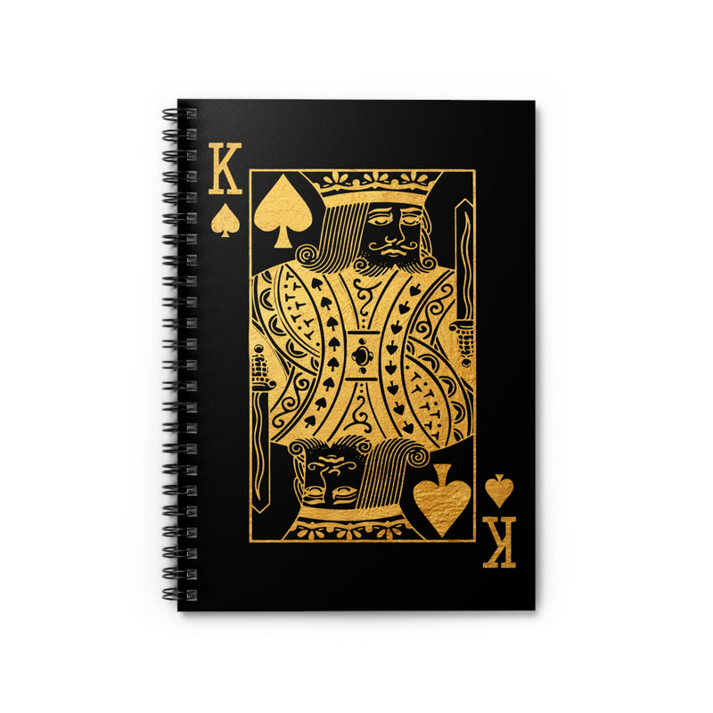 Gold King of Spades Spiral Notebook - Ruled Line