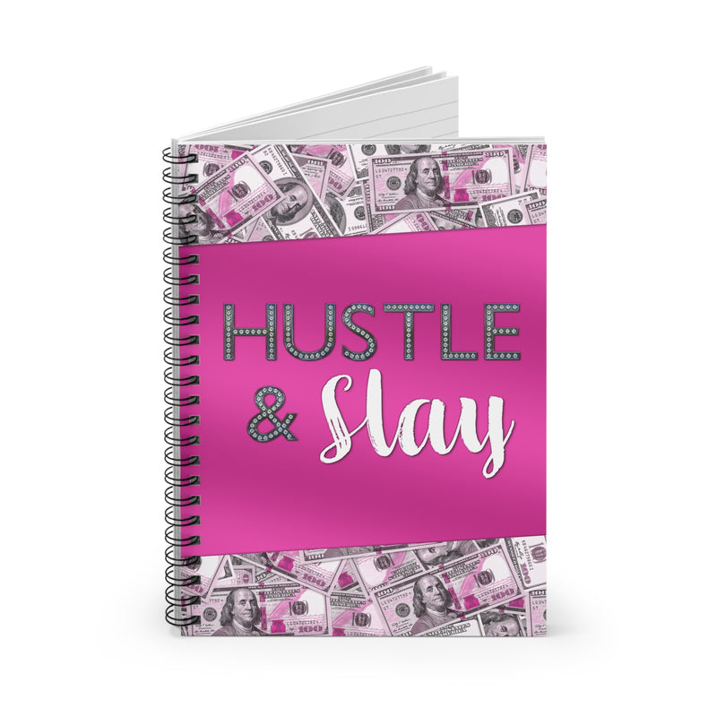 Hustle & Slay Pink Money Spiral Notebook - Ruled Line