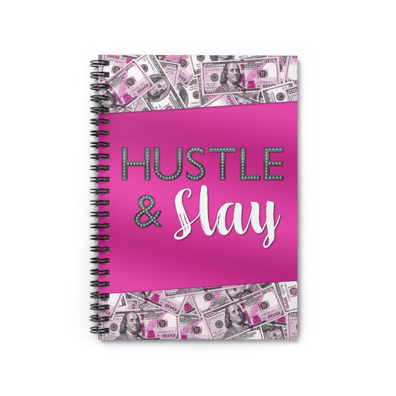 Hustle & Slay Pink Money Spiral Notebook - Ruled Line