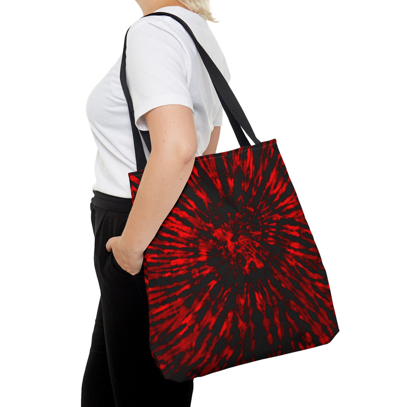 Bold Red Tiedye Tote Bag