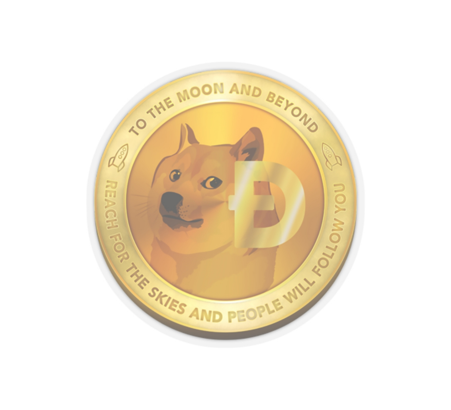 Doge Coin Crypto Kiss-Cut Sticker