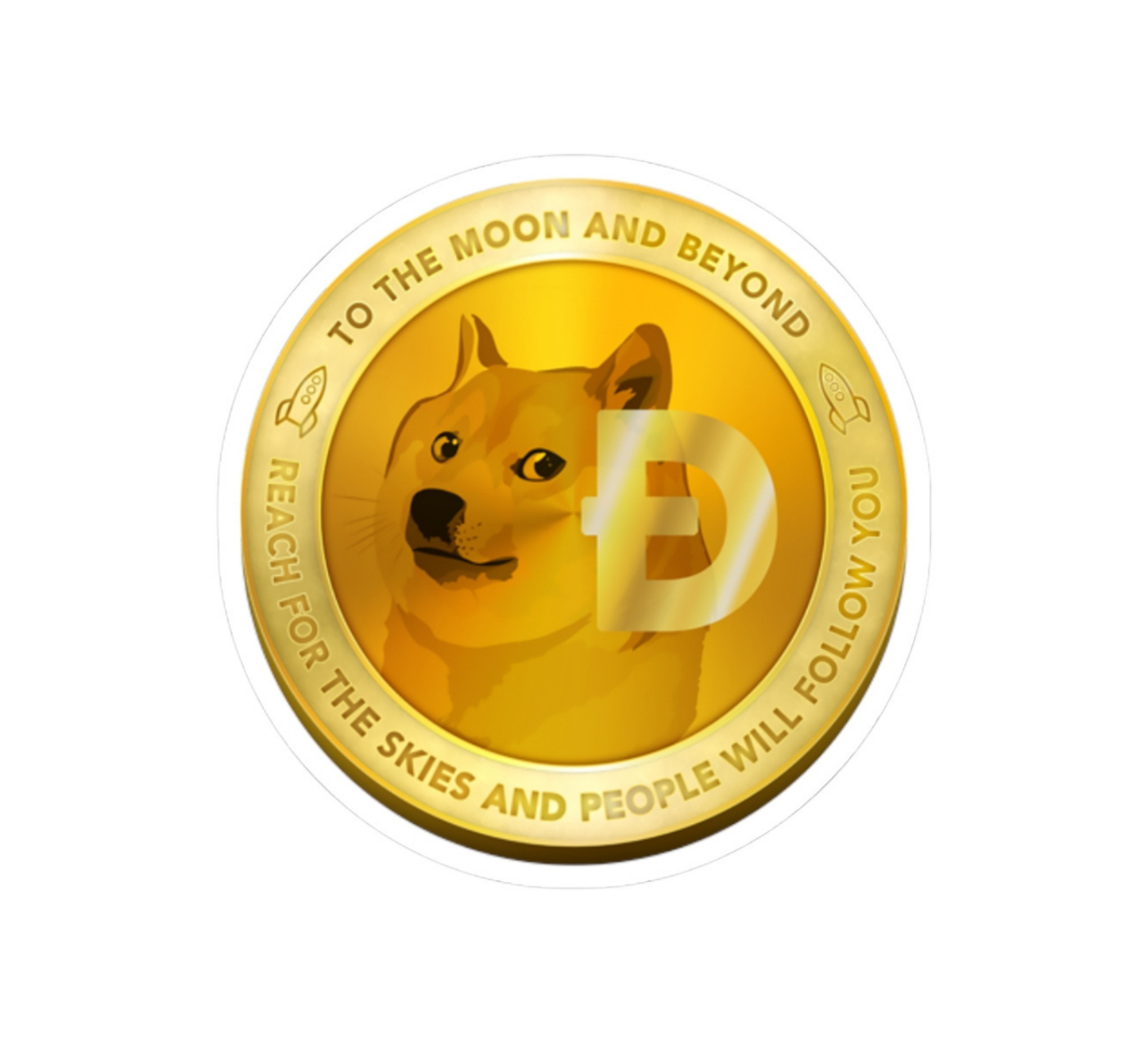 Doge Coin Crypto Kiss-Cut Sticker