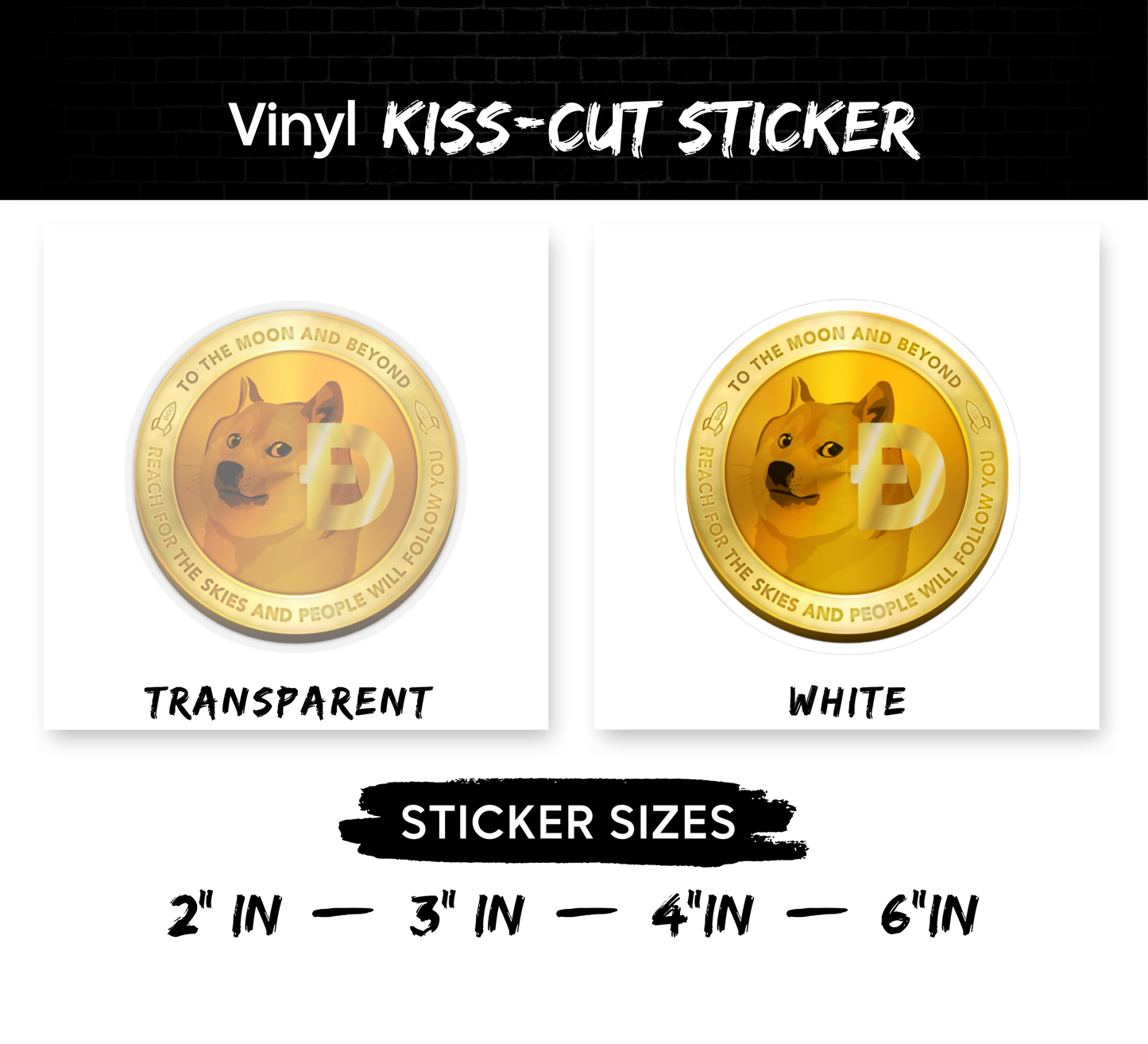 Doge Coin Crypto Kiss-Cut Sticker