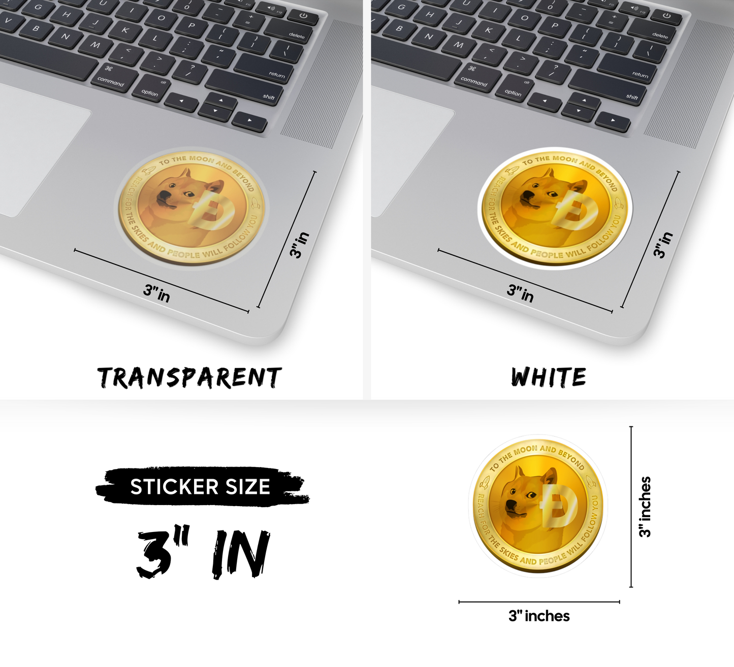 Doge Coin Crypto Kiss-Cut Sticker