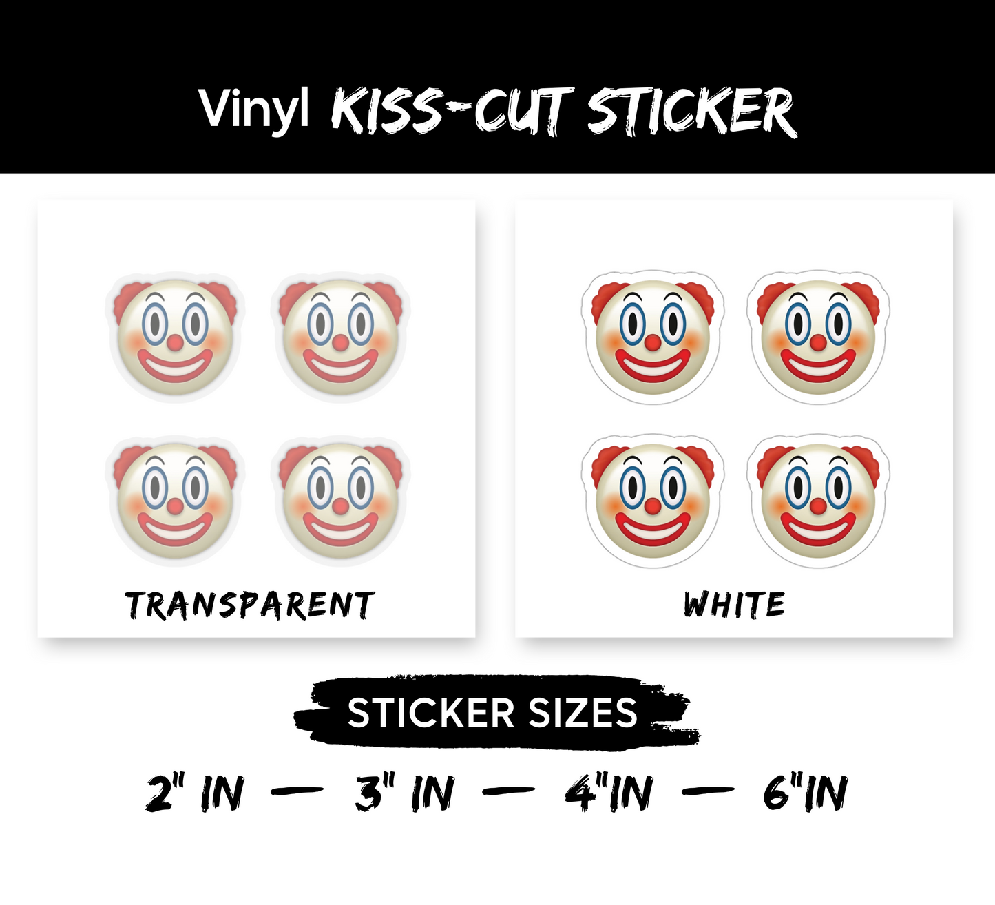 Clown Emoji Stickers - Premium Vinyl Kiss-Cut Sticker Set