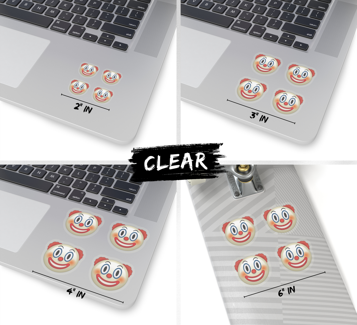 Clown Emoji Stickers - Premium Vinyl Kiss-Cut Sticker Set