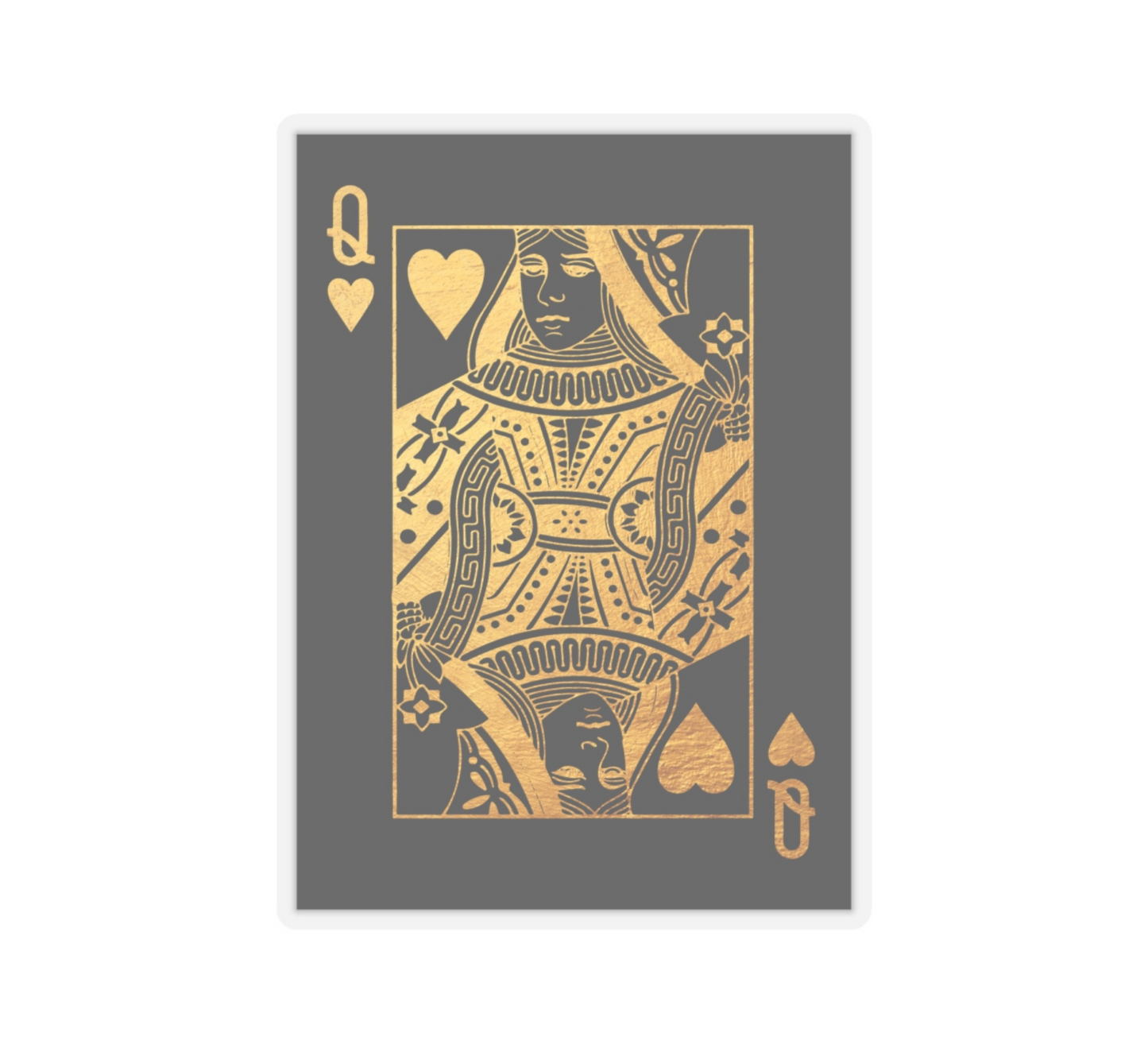 Gold Queen of Hearts Kiss-Cut Sticker