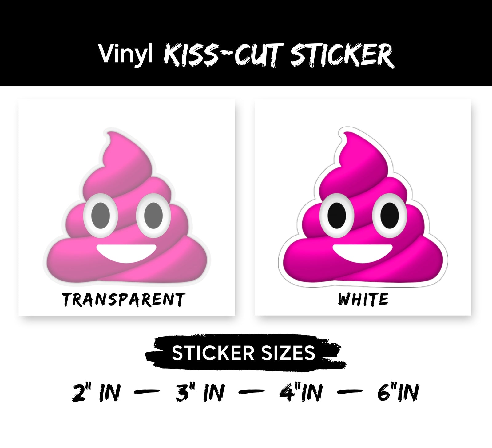 Pink Poop Emoji Kiss-Cut Sticker – Dryp Factory