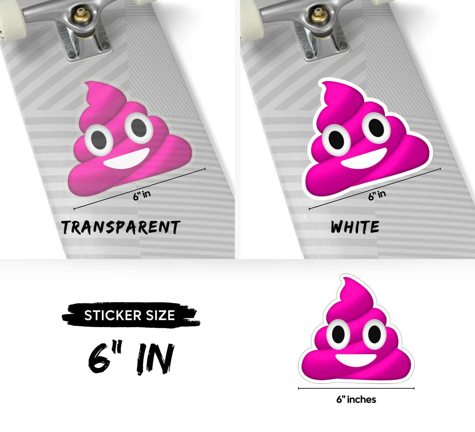 Pink Poop Emoji Kiss-Cut Sticker – Dryp Factory