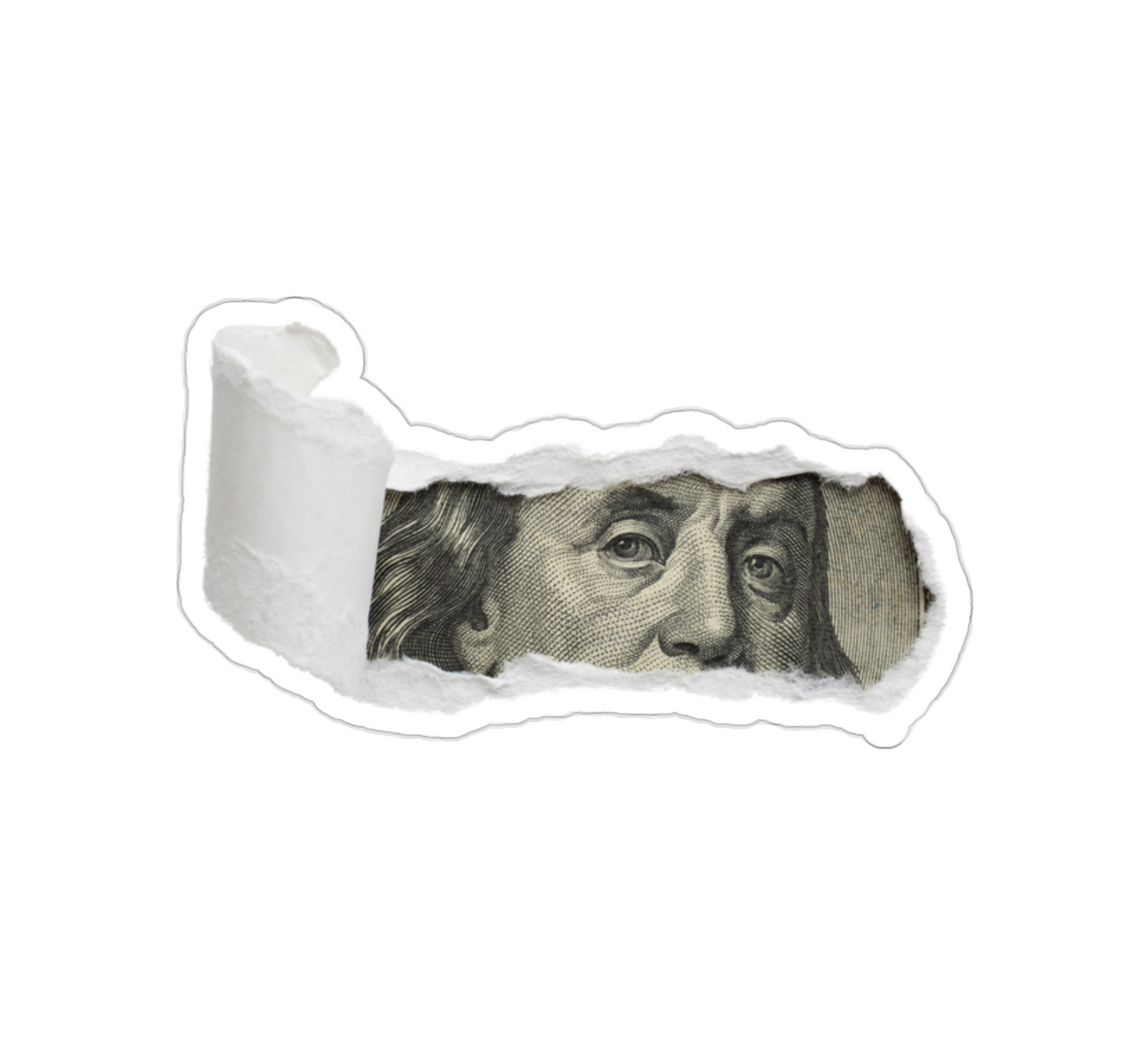 Ripped Money Sticker