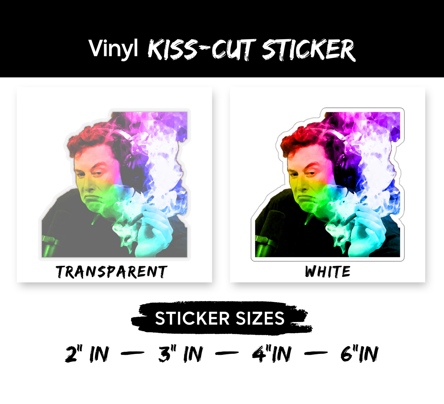 Trippy Elon Musk Meme Kiss-Cut Sticker