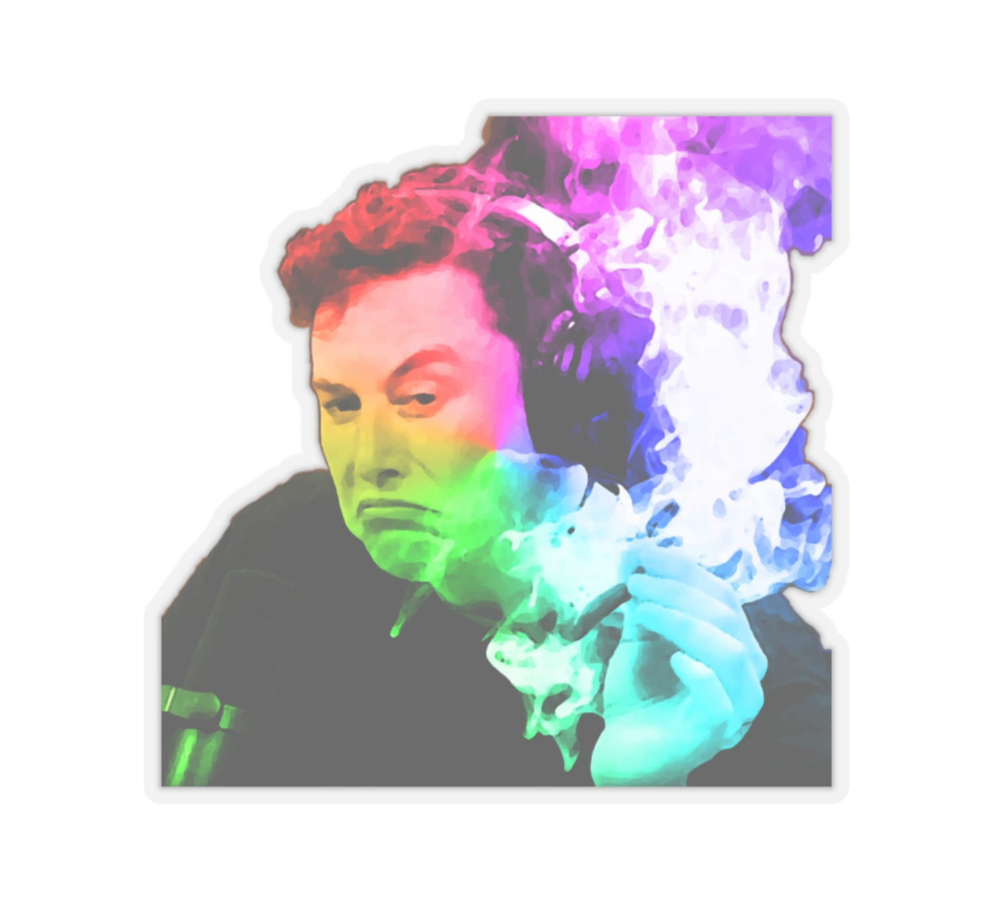 Trippy Elon Musk Meme Kiss-Cut Sticker