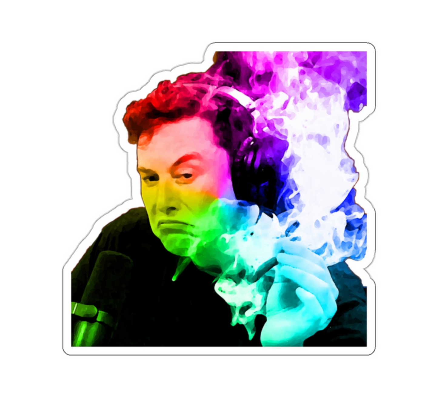 Trippy Elon Musk Meme Kiss-Cut Sticker