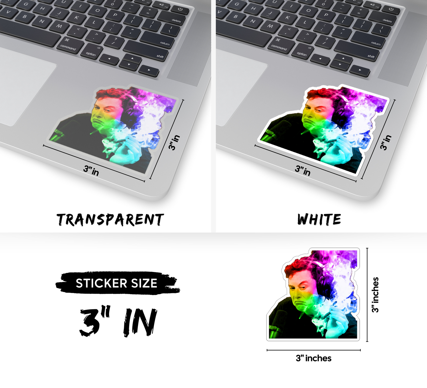 Trippy Elon Musk Meme Kiss-Cut Sticker