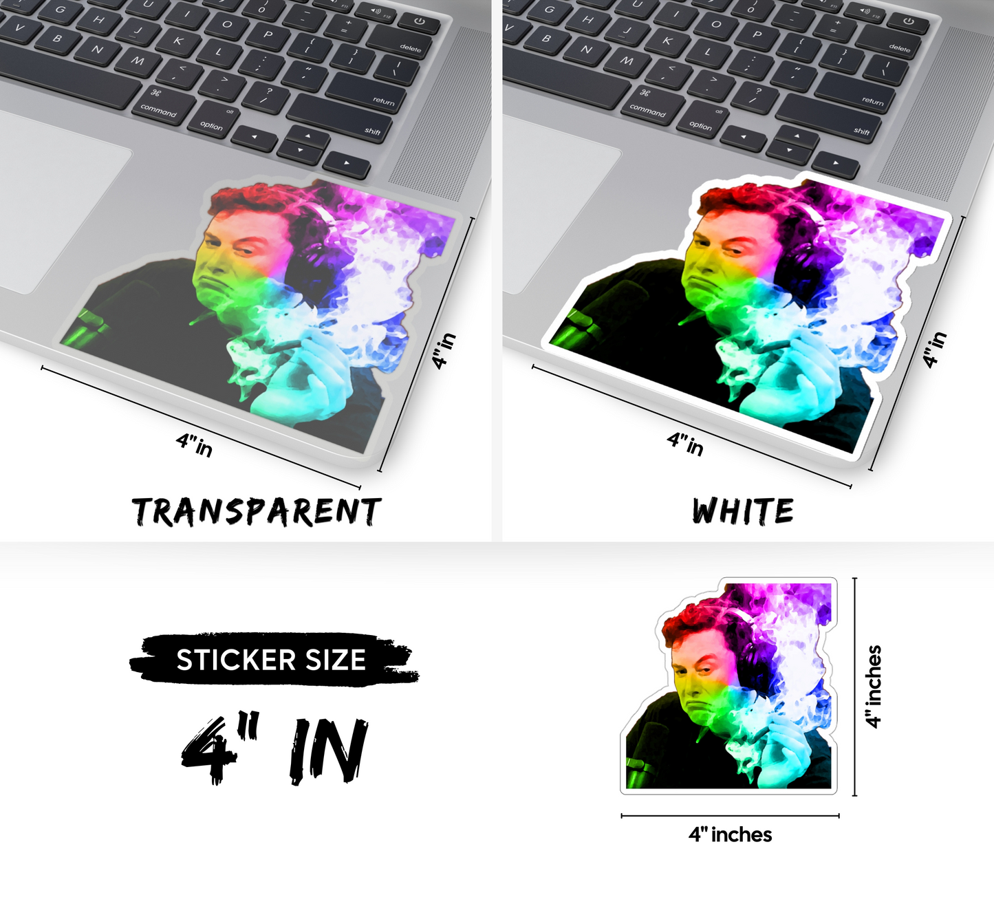 Trippy Elon Musk Meme Kiss-Cut Sticker