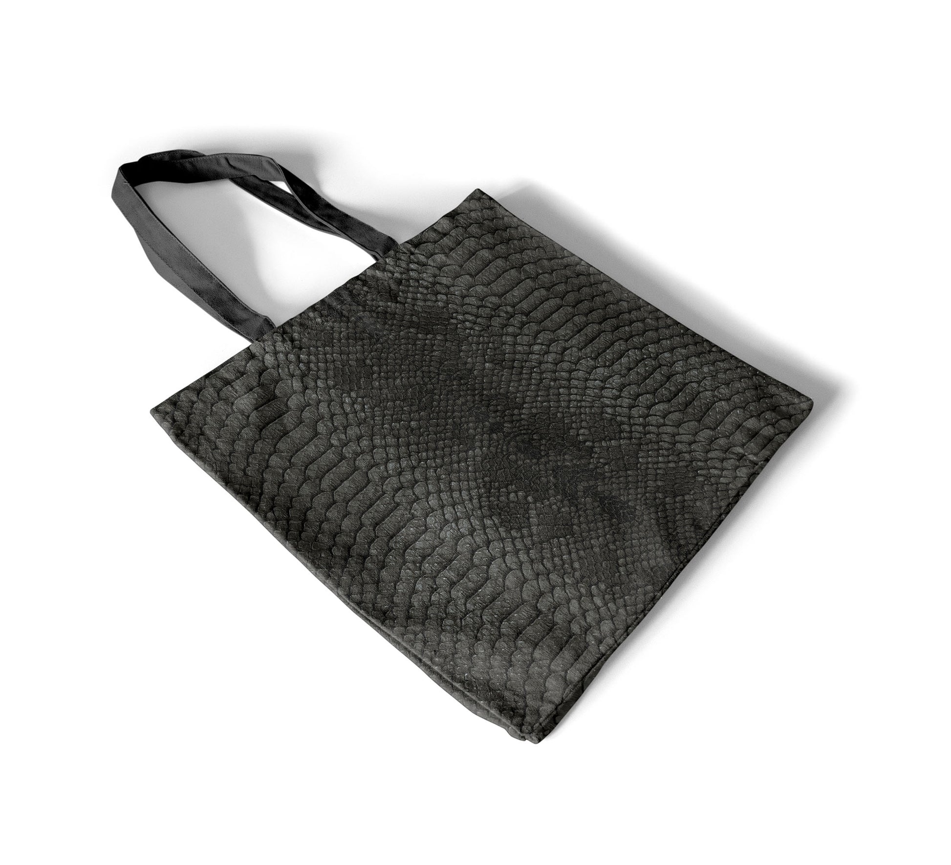 Black Snakeskin Tote Bag