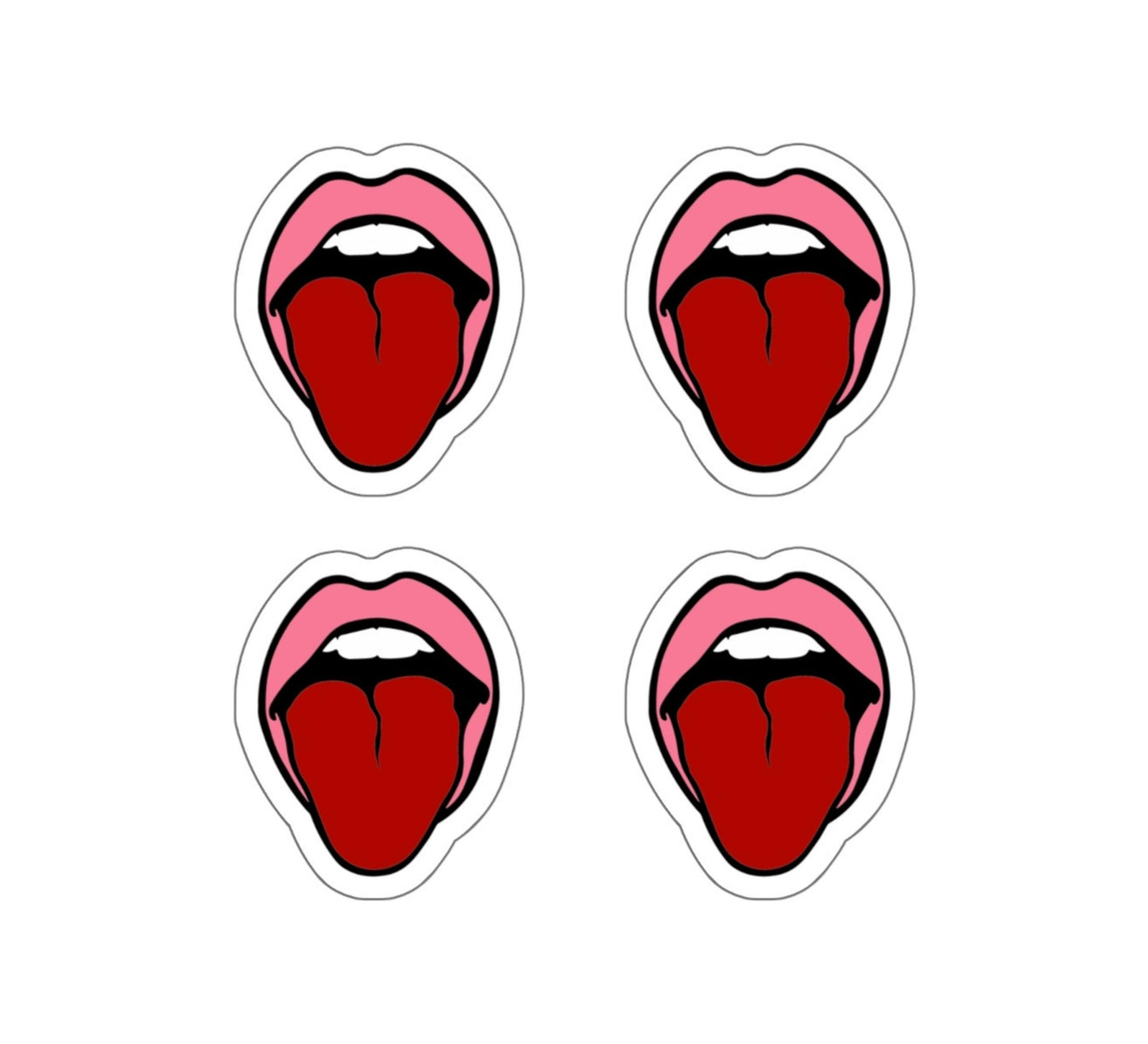 Pink Lips Tongue Out Sticker Sheet