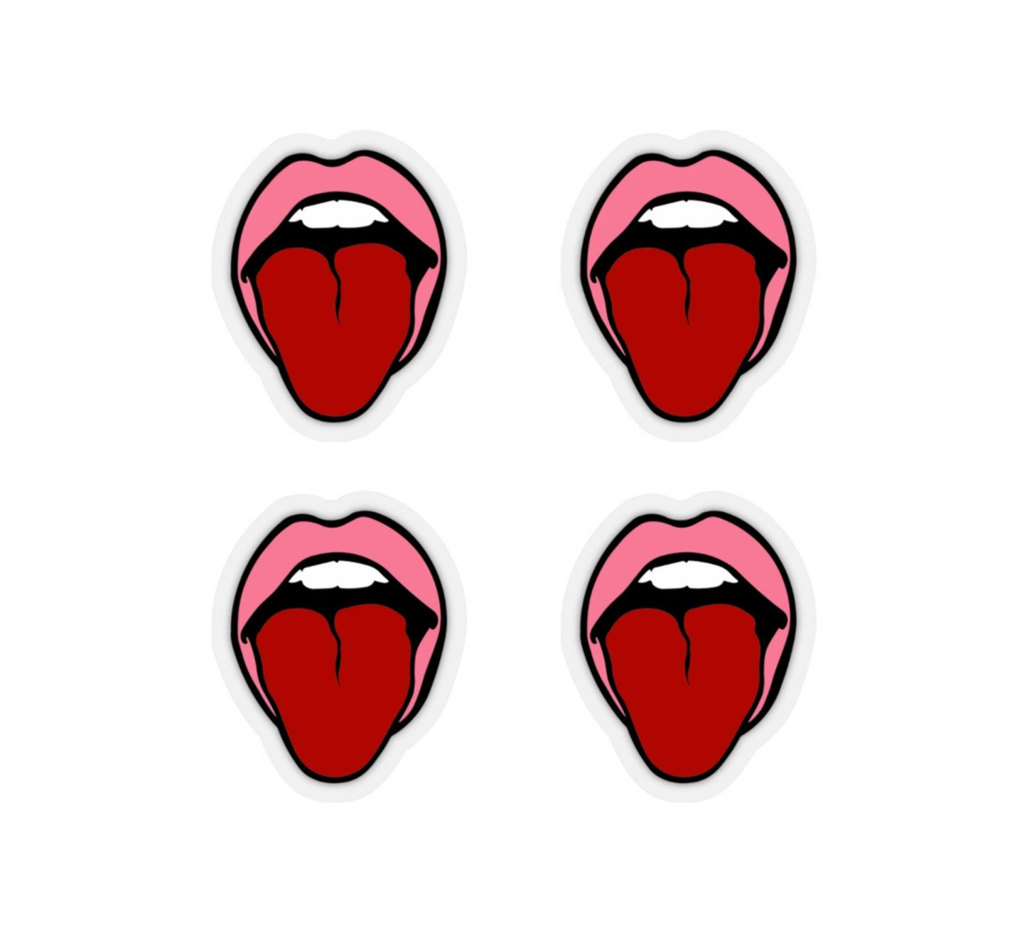 Pink Lips Tongue Out Sticker Sheet