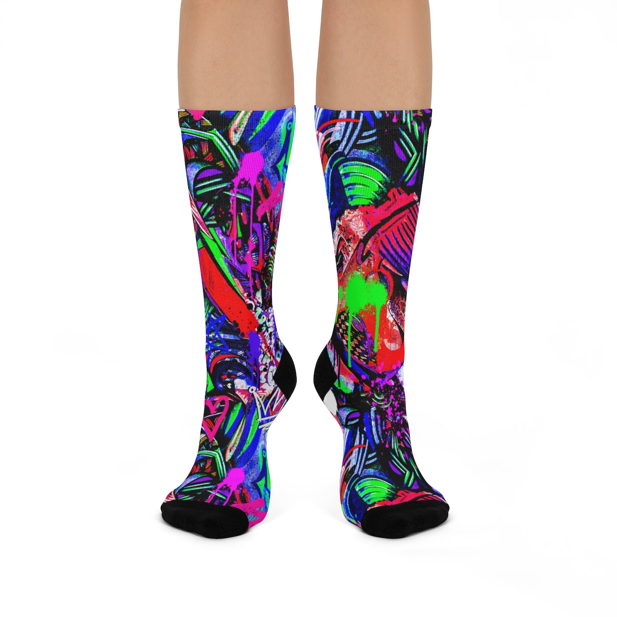 Neon Graffiti DTG Crew Socks