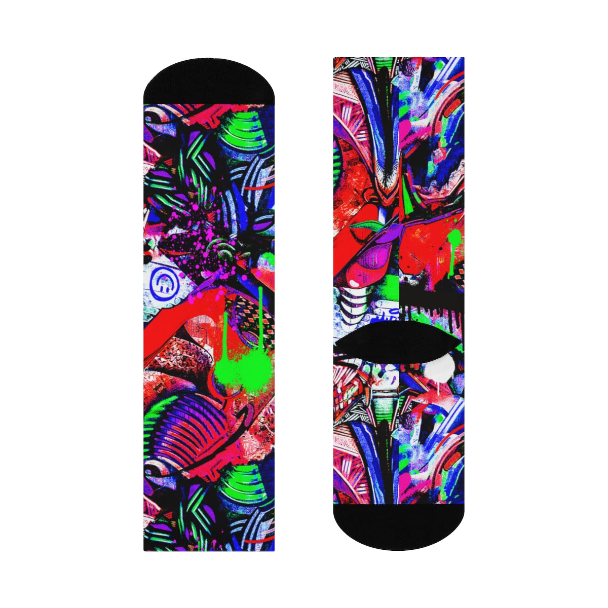 Neon Graffiti DTG Crew Socks