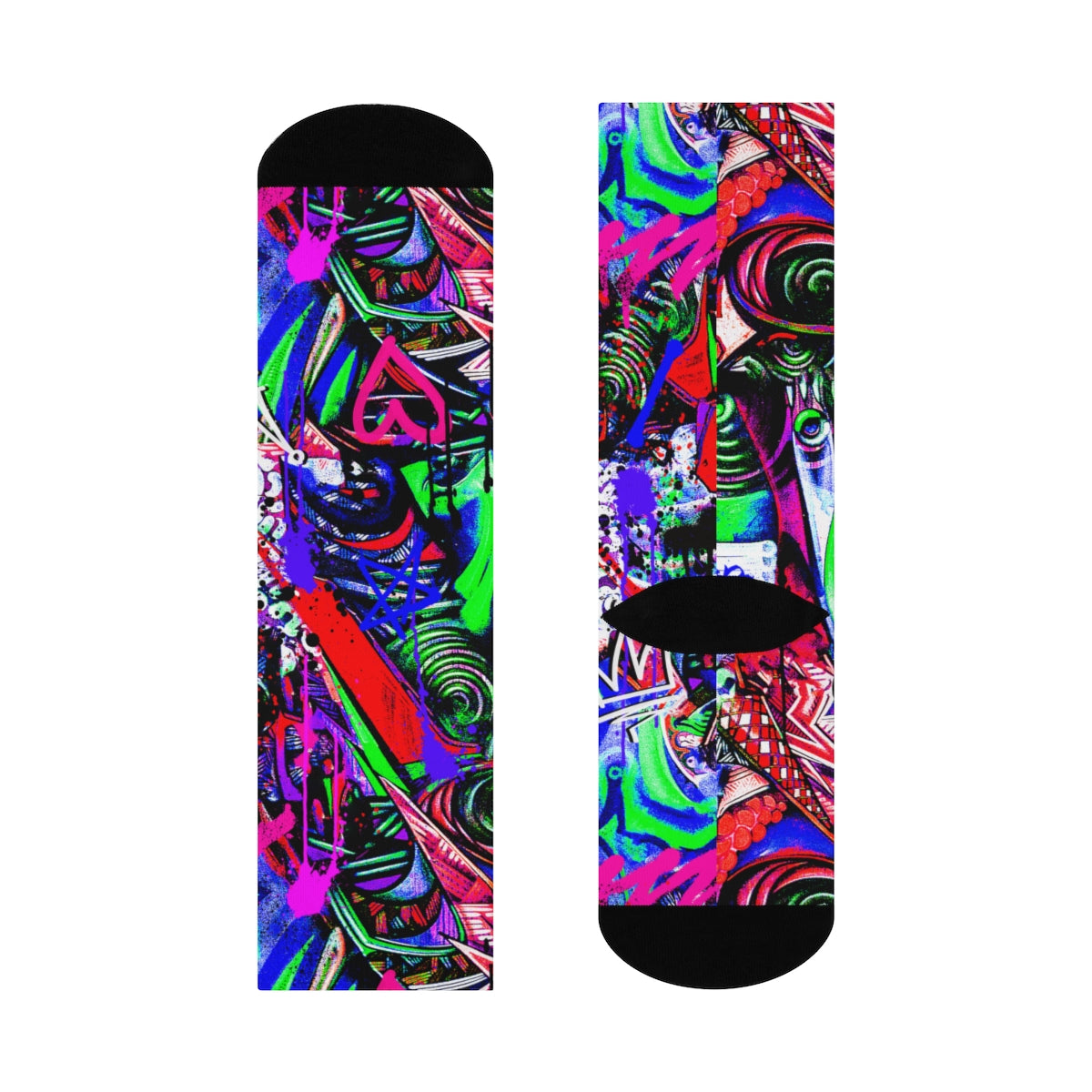 Neon Graffiti DTG Crew Socks