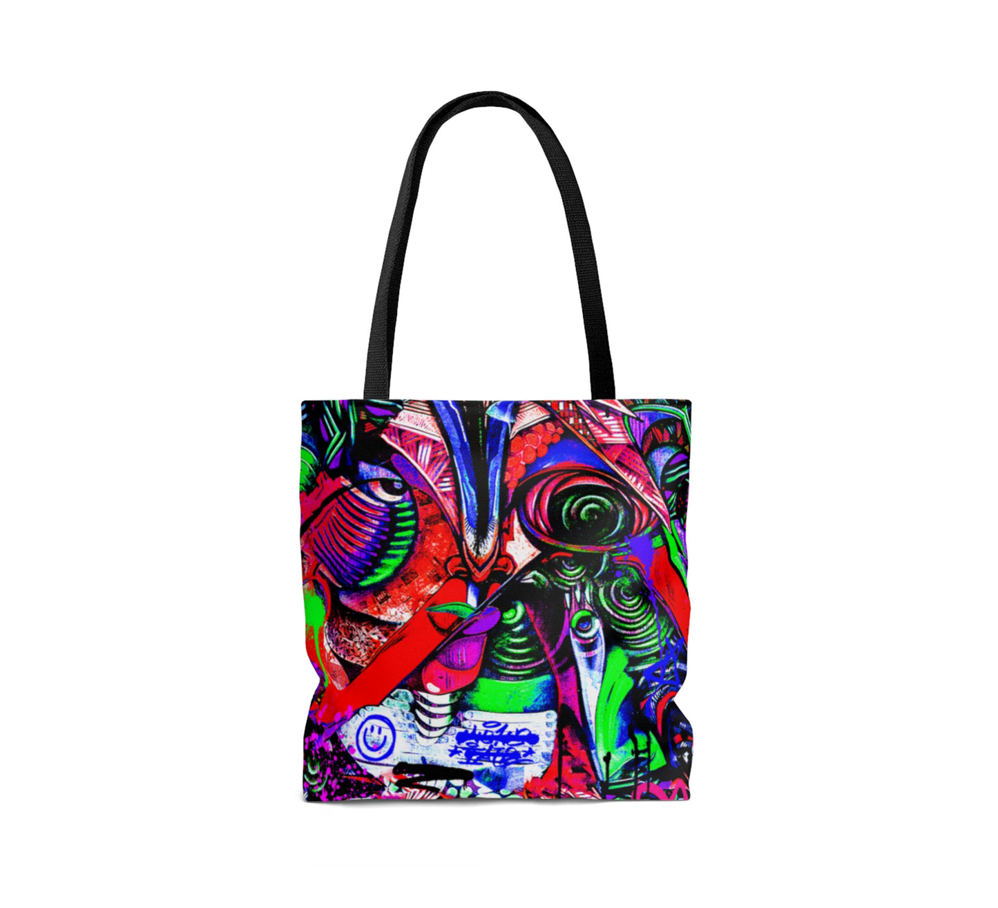 Neon Graffiti Art Tote Bag - Sublimation All Over Print Bag