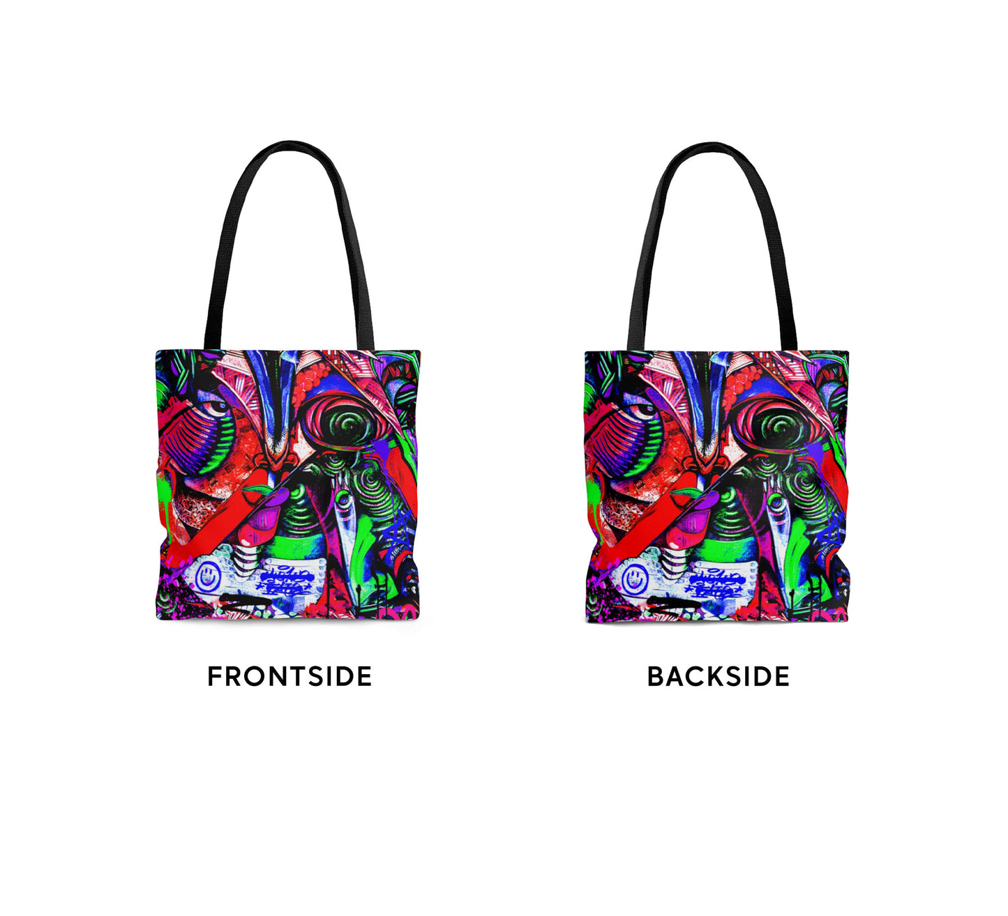 Neon Graffiti Art Tote Bag - Sublimation All Over Print Bag