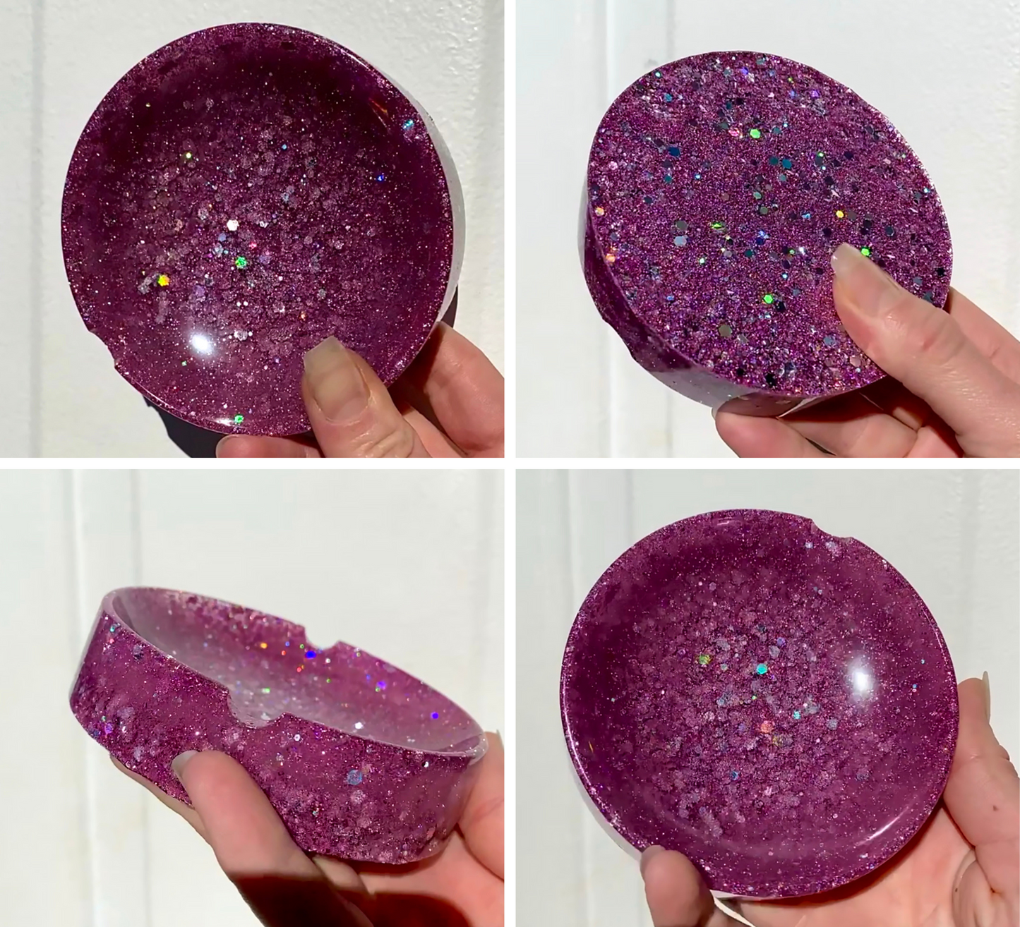 Holographic Glitter Circle Ashtray