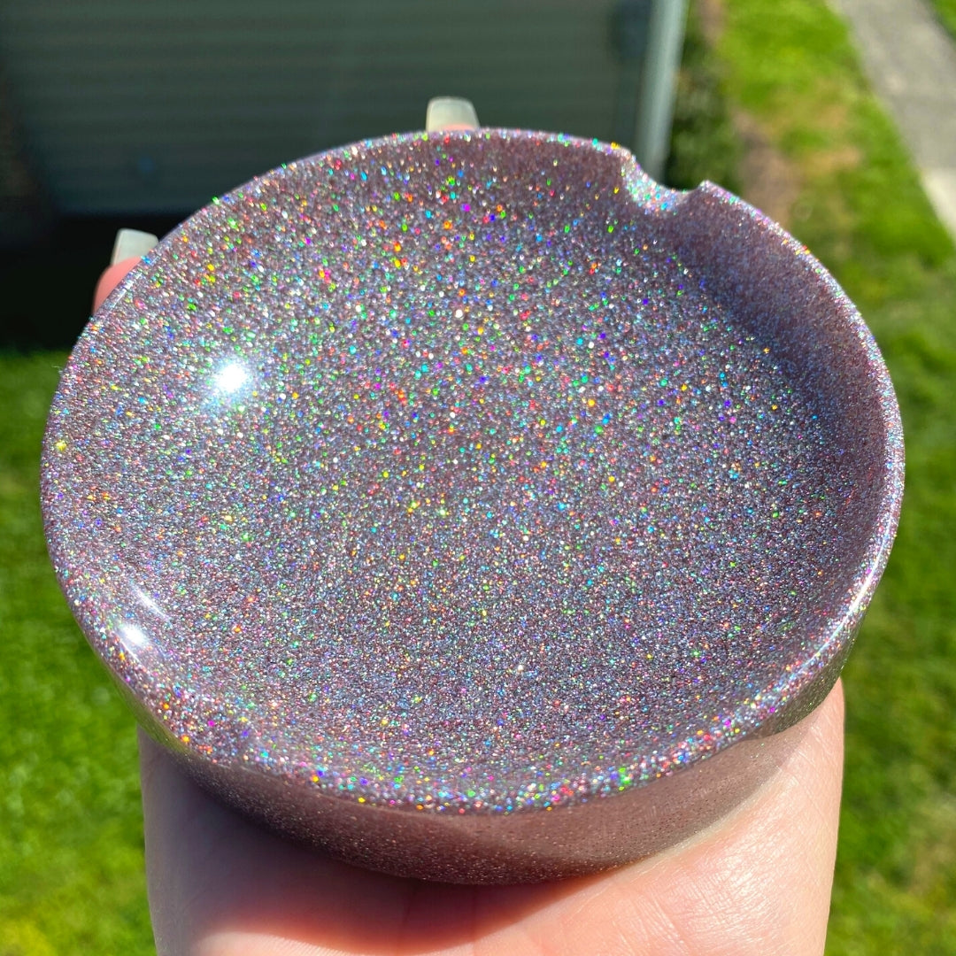 Holographic Glitter Circle Ashtray