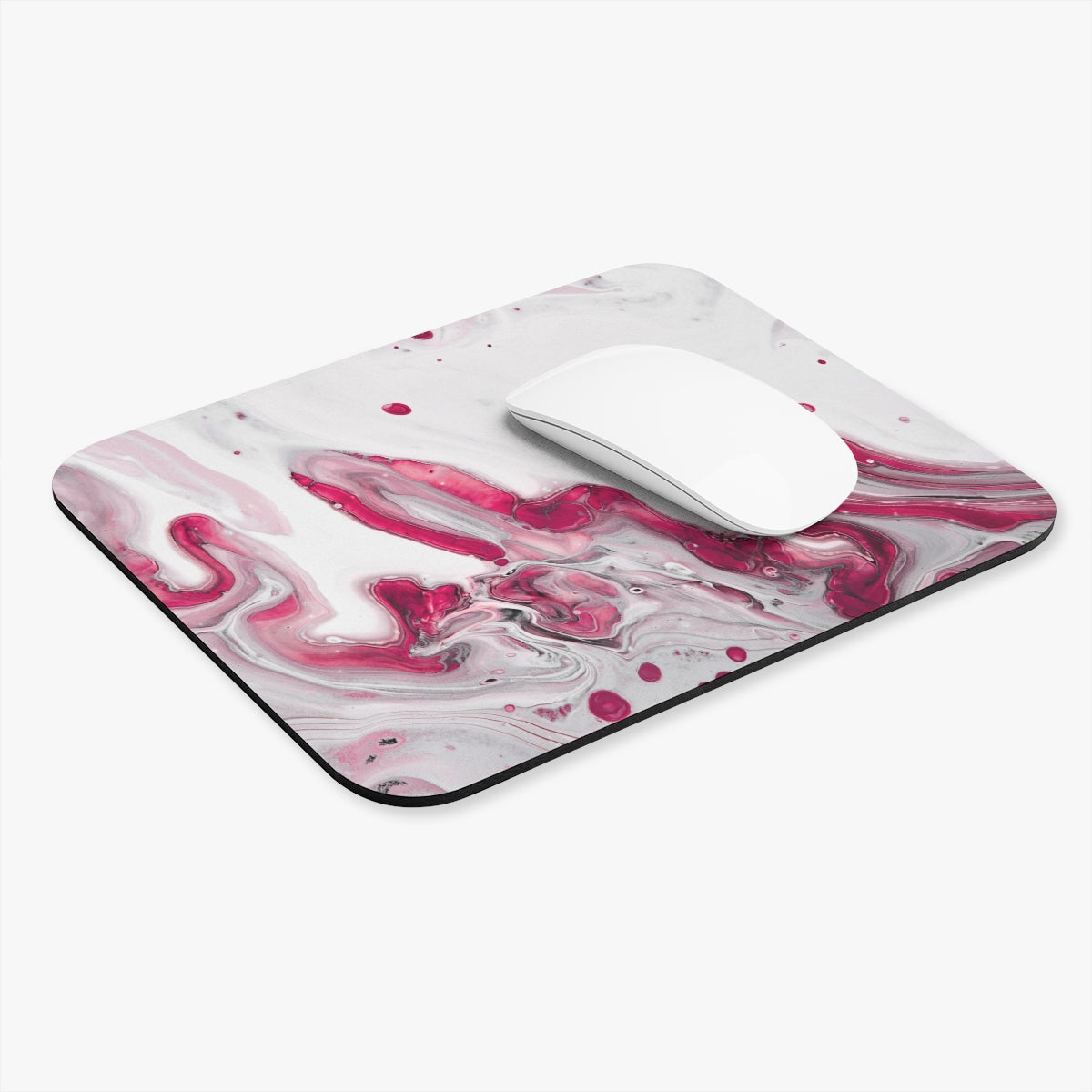 Pink + White Liquid Marble Mousepad