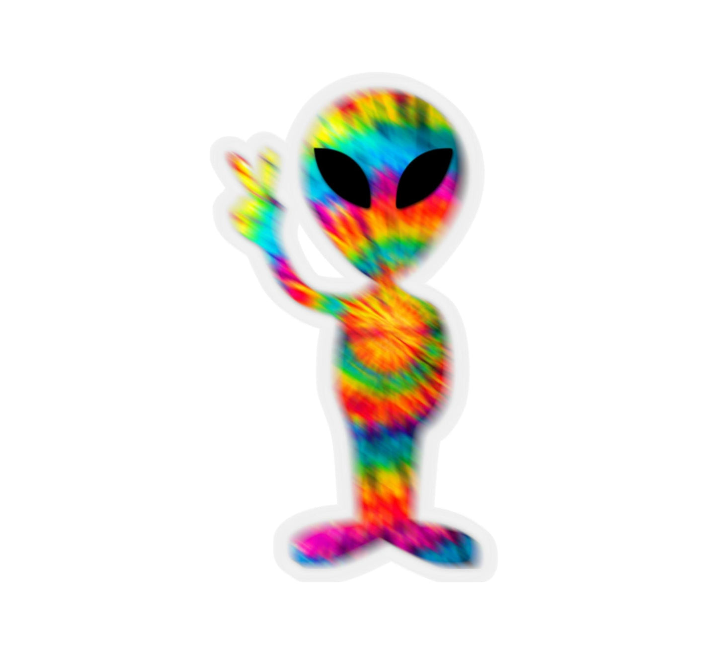 Rainbow Tiedye Alien Sticker