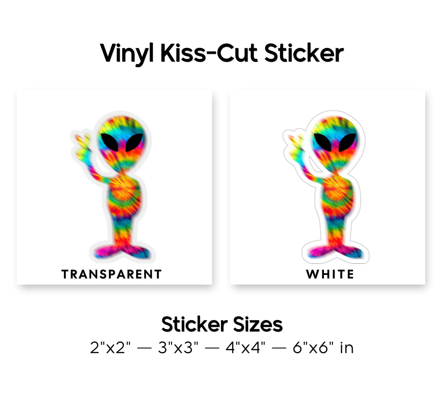 Rainbow Tiedye Alien Sticker