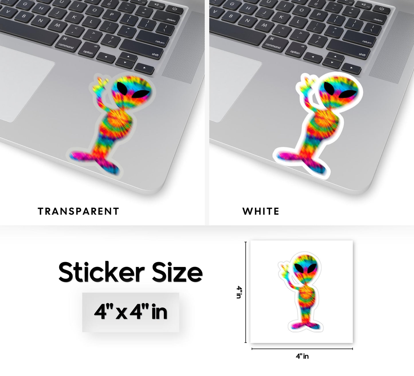 Rainbow Tiedye Alien Sticker