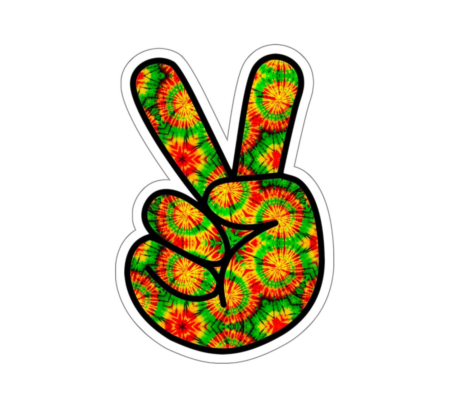 Rasta Tiedye Peace Sign Kiss-Cut Sticker