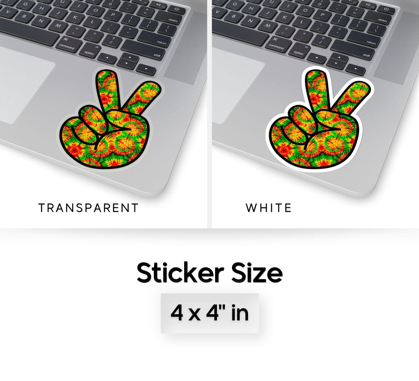 Rasta Tiedye Peace Sign Kiss-Cut Sticker