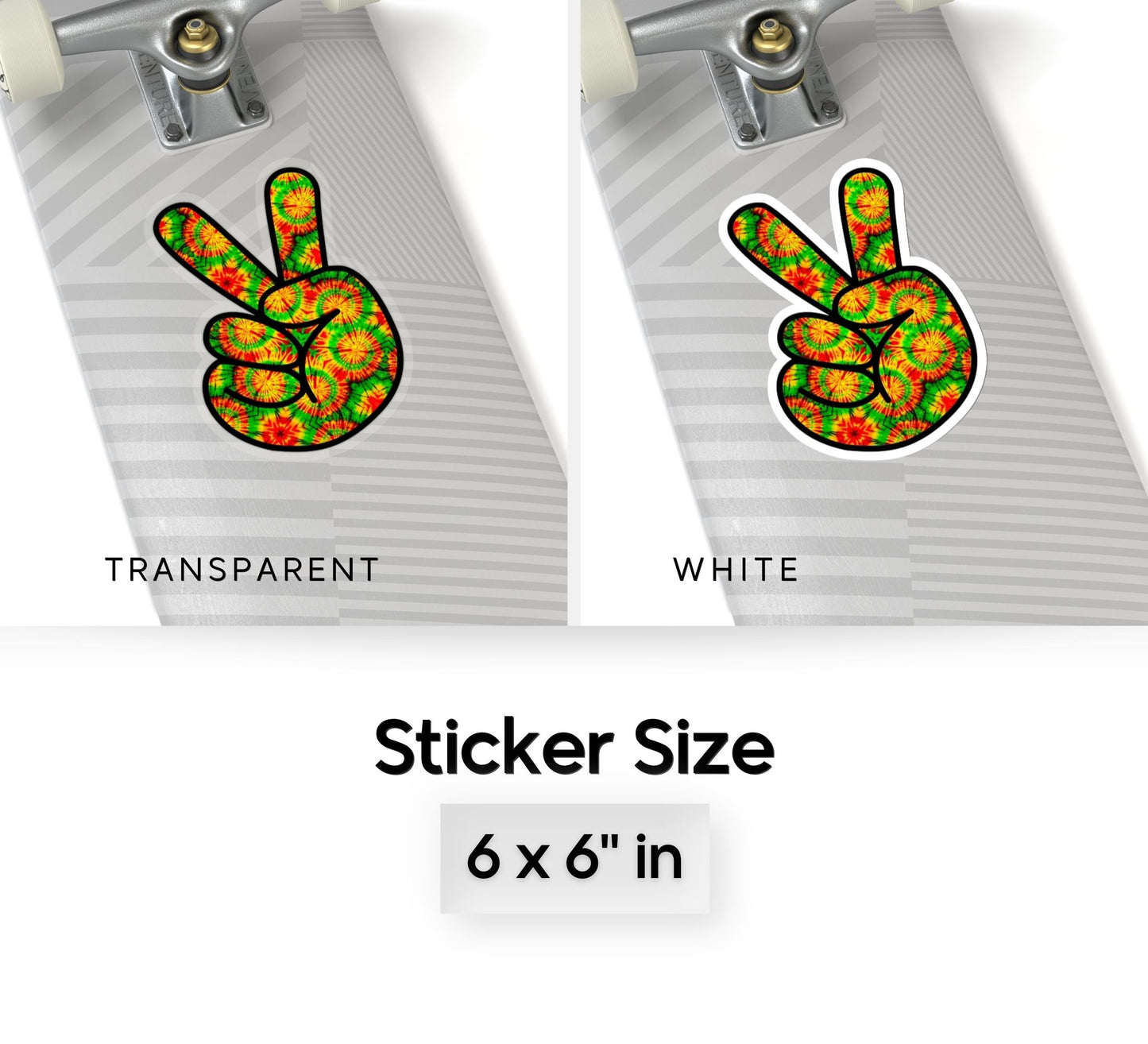 Rasta Tiedye Peace Sign Kiss-Cut Sticker