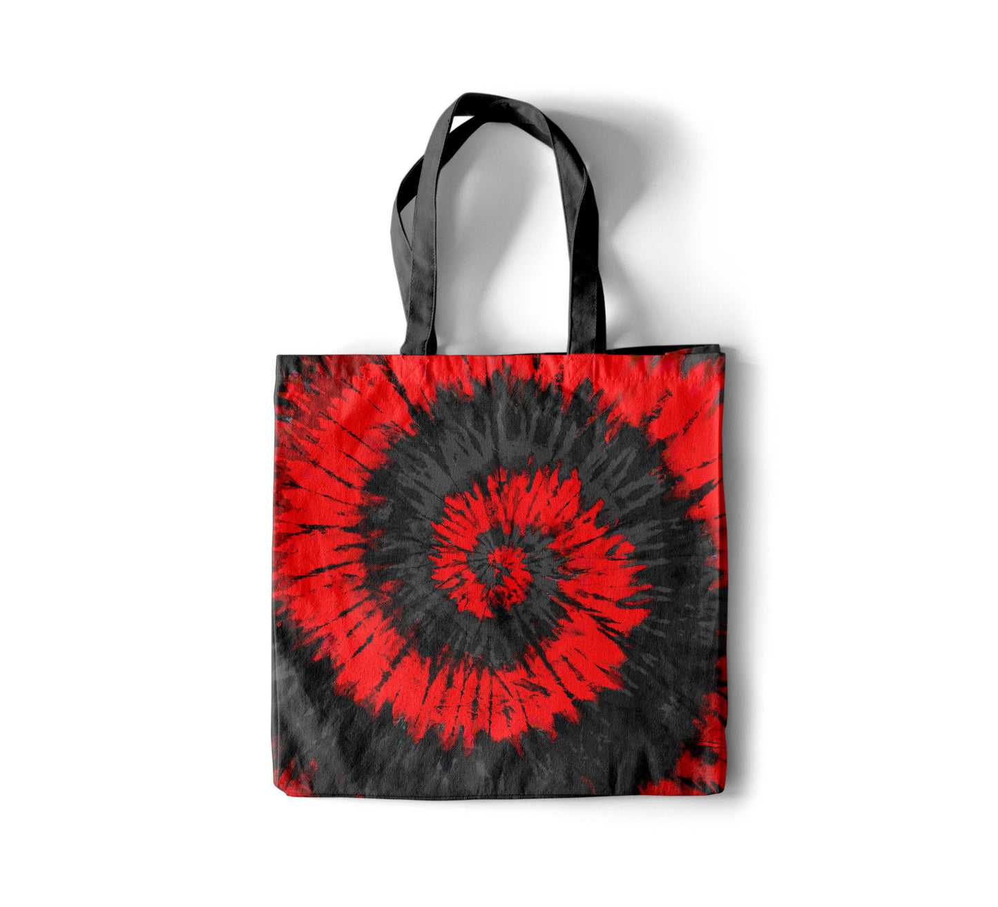 Red + Black Tie-Dye Tote Bag