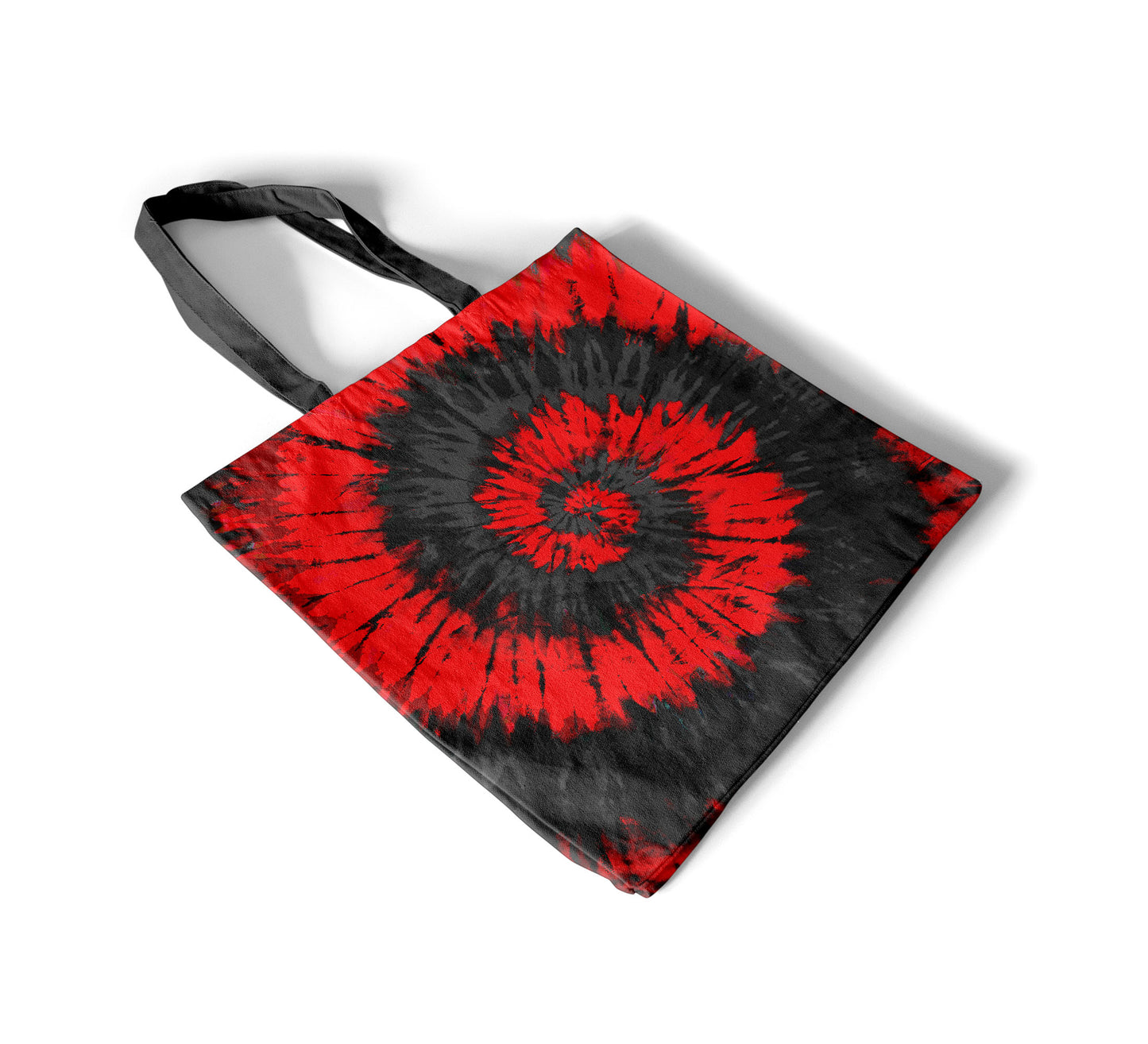 Red + Black Tie-Dye Tote Bag