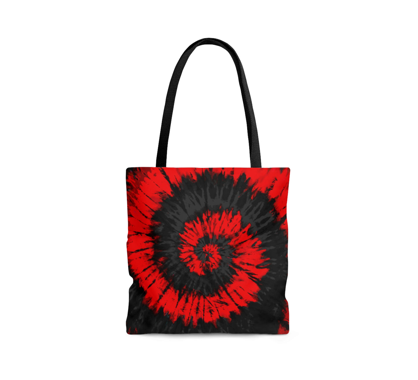 Red + Black Tie-Dye Tote Bag