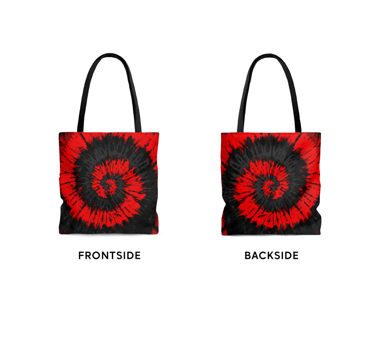 Red + Black Tie-Dye Tote Bag