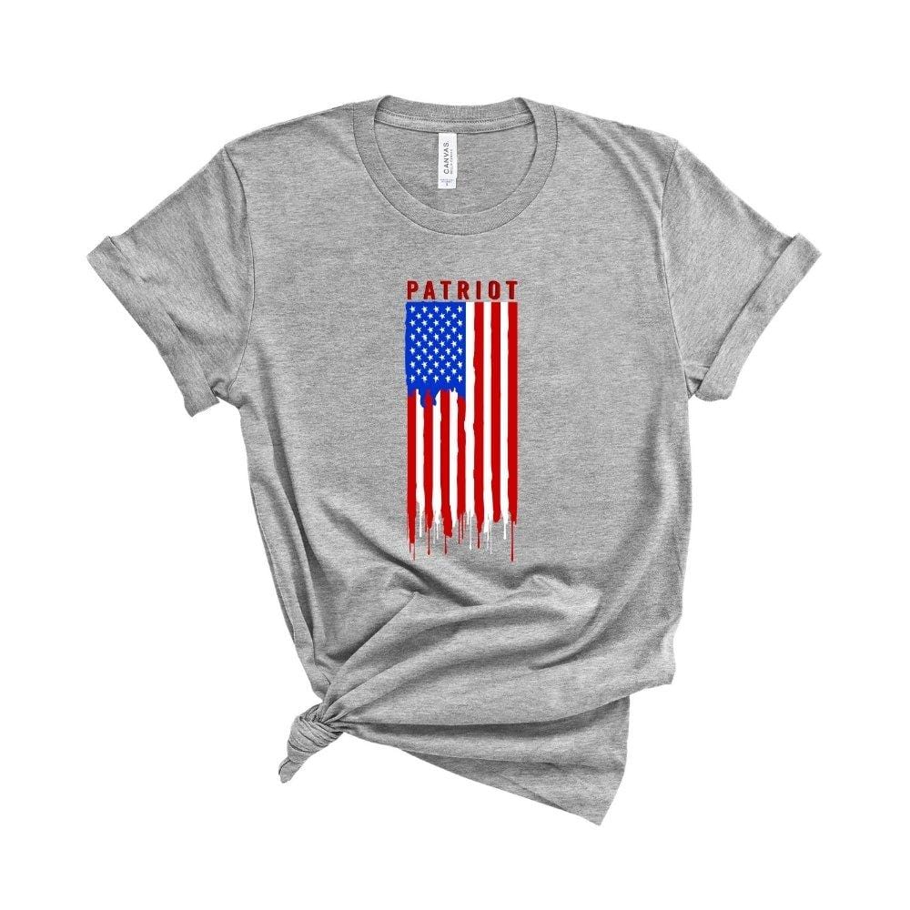 American Patriot Flag T-Shirt Athletic Heather / XS