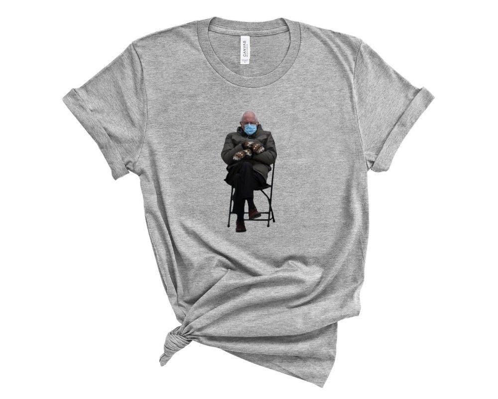 Bernie On A Chair Meme T-Shirt Athletic Heather / XS