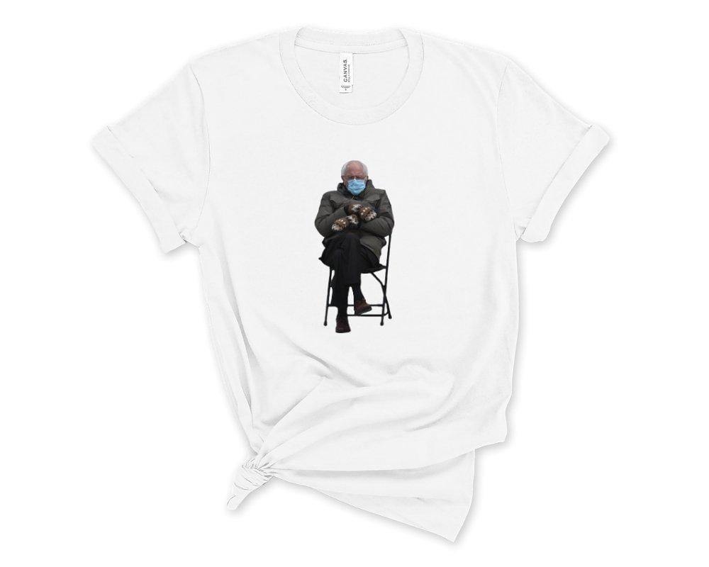 Bernie On A Chair Meme T-Shirt White / XS