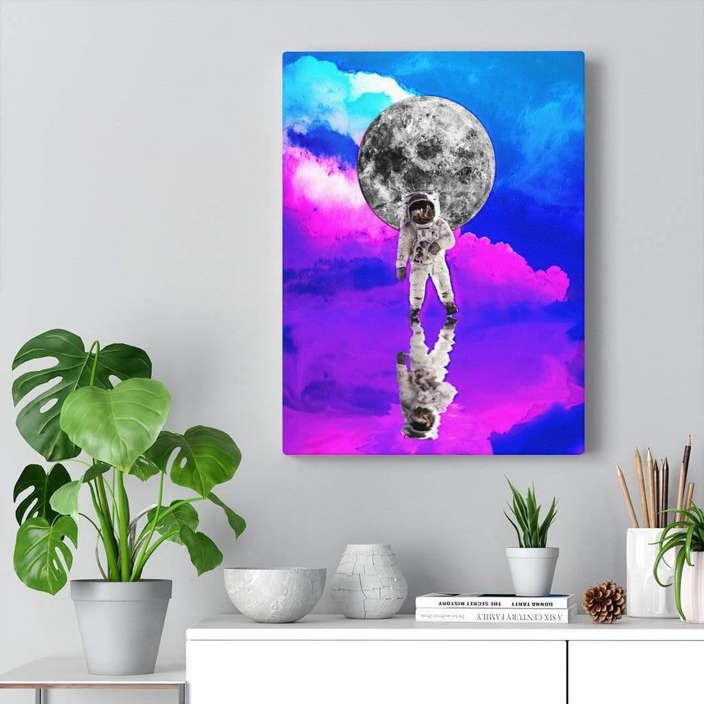 Cotton Candy Astronaut Canvas Wall Art 12″ × 16″ / Premium Gallery Wraps (1.25″)