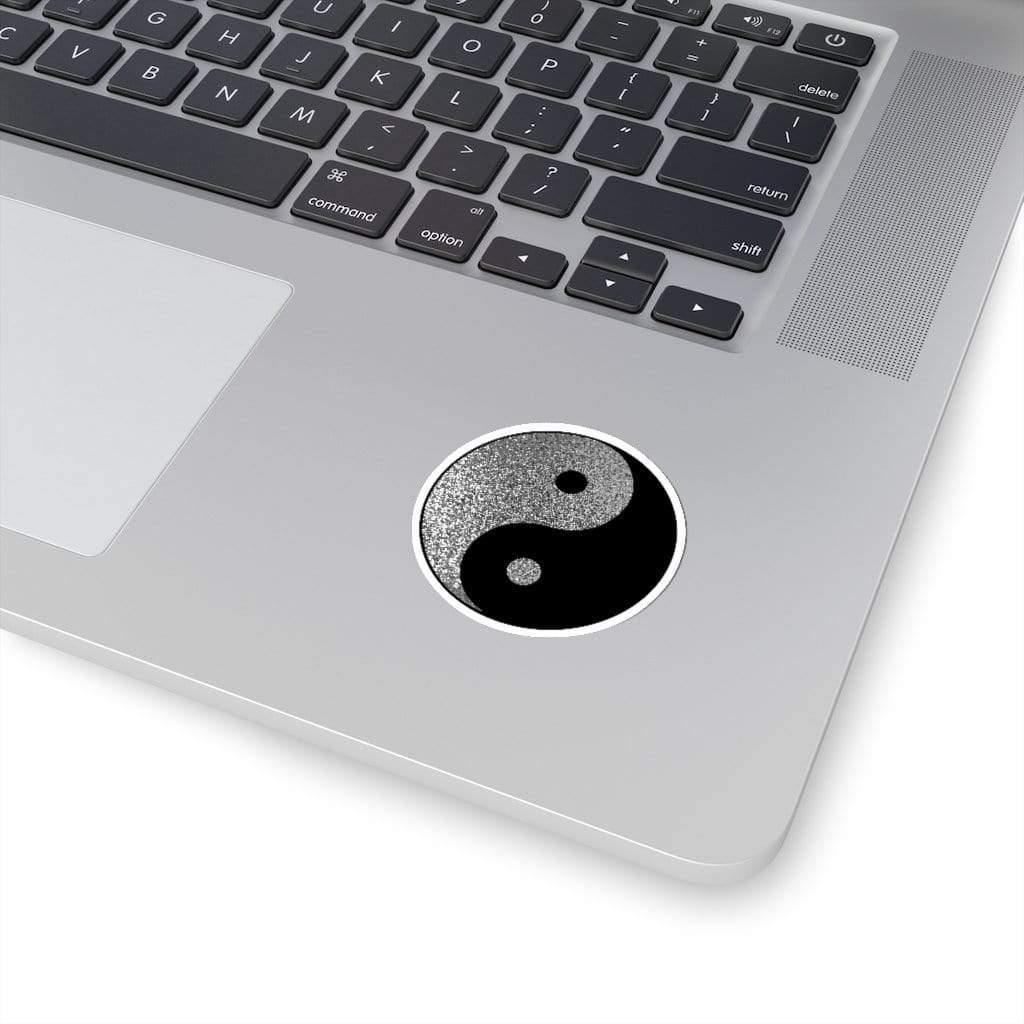 Glitter Ying Yang Sticker White / 2" × 2" Dryp Factory