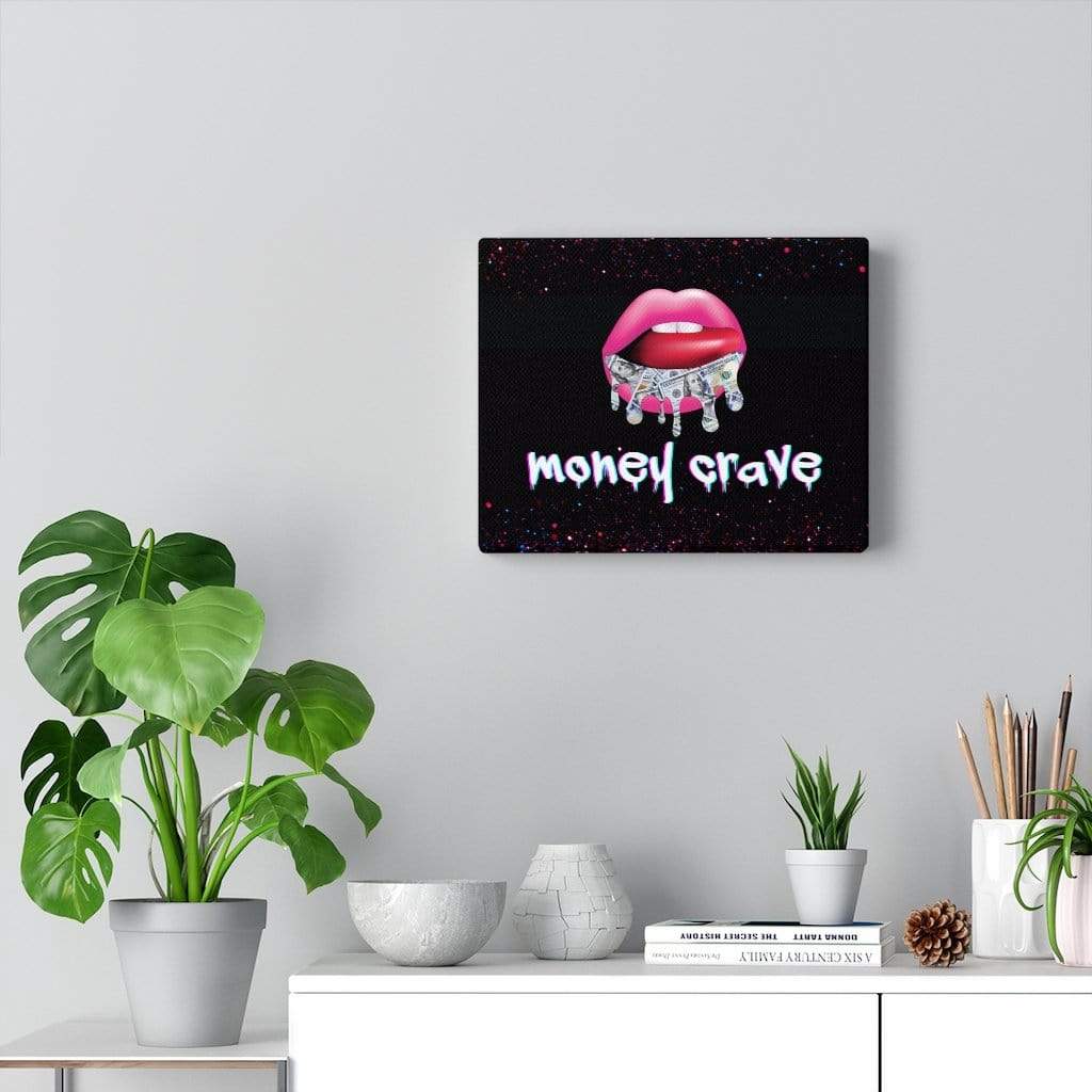 Money Crave Lips Canvas Wall Art